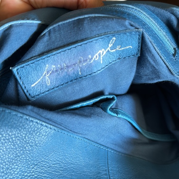 Free People Blue Leather Studded Convertible Women's Bag - Picture 5 of 8